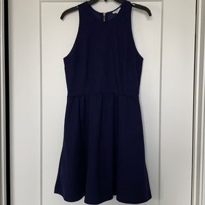 Navy blue fit & flare dress